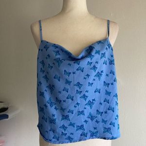 Rue21 large blue butterfly tank top nwot